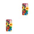 thumbnail image 4 of Kearding Caja del teléfono de la flor con muñequera Cubierta de la pintura al óleo de la moda Cobertura completa de la piel Protector Shell 13promax 2Conjunto, 4 of 6