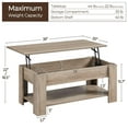 thumbnail image 2 of Rustic Lift Top Coffee Table with Hidden Compartment & Open Shelf for Small Apartment/Living Room/Office, 2 of 6