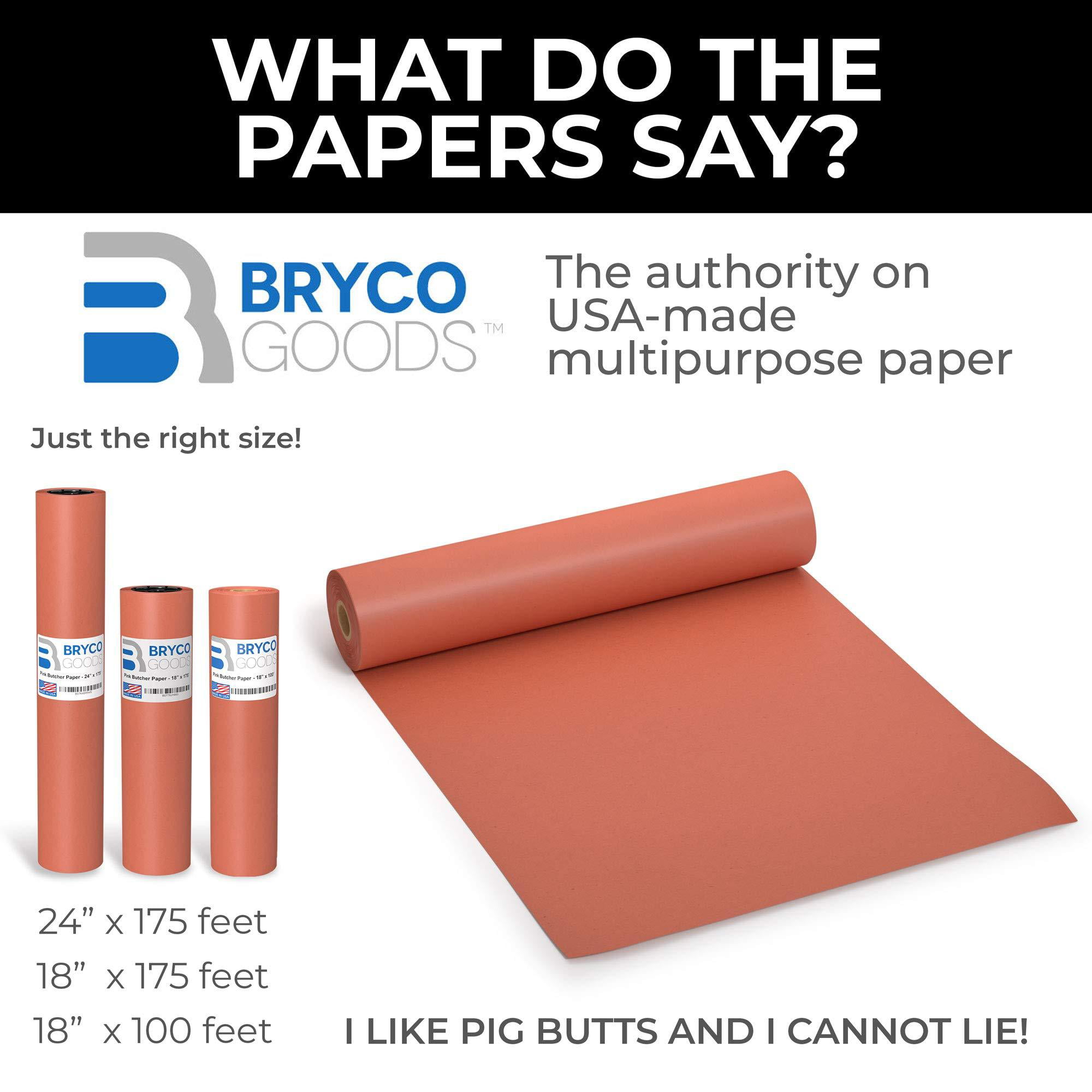 Bryco Goods Brown Kraft Butcher Paper Roll - 18 inch x 100 Feet Brown Paper Roll for Wrapping and Smoking Meat, BBQ Paper for The Perfect Brisket