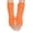 Orange, variant on Women Autumn Winter Solid Multicolor Wool Knit Long Striped Half Finger Gloves Orange - One Size