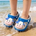 thumbnail image 4 of Cartoon Cow Butterfly Charms Toddler Girls EVA Clogs Non Slip Pool Beach Shower Slippers Adjustable Heel Strap For 18Months-6Years Old Kids, 4 of 5