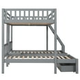 thumbnail image 4 of Bellemave Triple Bunk Bed with Storage Drawer Full over Twin and Twin Wood Convertible Bunk Bed Frame with Shelf and Built-in Table Space-saving 3 Bunk Bed for Teens, Gray, 4 of 11
