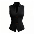 thumbnail image 5 of Aezemi Women Button V Neck Tank Tops, Dressy Slim Fit Sleeveless Work Blouses, Office Dress Business Casual Summer Shirts, 5 of 6