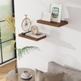 thumbnail image 4 of 16 Inch Floating Shelves for Wall,9.3 Inch Deep Hanging Shelves Wall Mounted Set of 2,Wood Shelves for Bathroom,Kitchen,Office,Living Room Decor,Walnut Color, 4 of 11