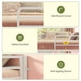 thumbnail image 5 of Low Loft Bed Twin Size with 8 Storage Drawers, Twin Loft Bed with LED Lights and Play Zone, Metal Loft Bed with Under-bed Play Space, No Box Spring Needed, White, 5 of 9