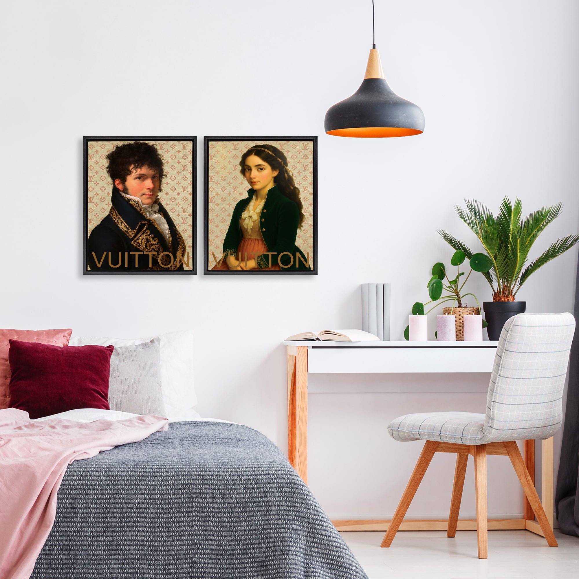 Stupell Industries Glam Fashion Models in Spring 2 Piece Black Framed Floater Canvas Set, design by Grotto Studios