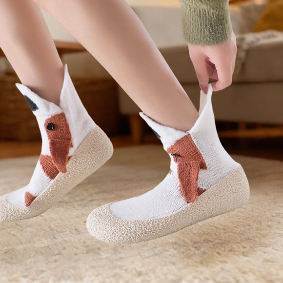 Stocking Animal Design Floor Socks for Home Comfort Indoor Slipper Socks with Non- Grips and Creature Graphics Ideal for Everyday Leisure