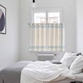 thumbnail image 4 of Blue Striped Kitchen Curtains 72 Inch Length, Farmhouse Beige Geometric Minimalist Grommet Top Bedroom Living Room Curtains, Light Filtering Cafe Curtain Drapes 2 Panels Set 104''x72'', 4 of 9
