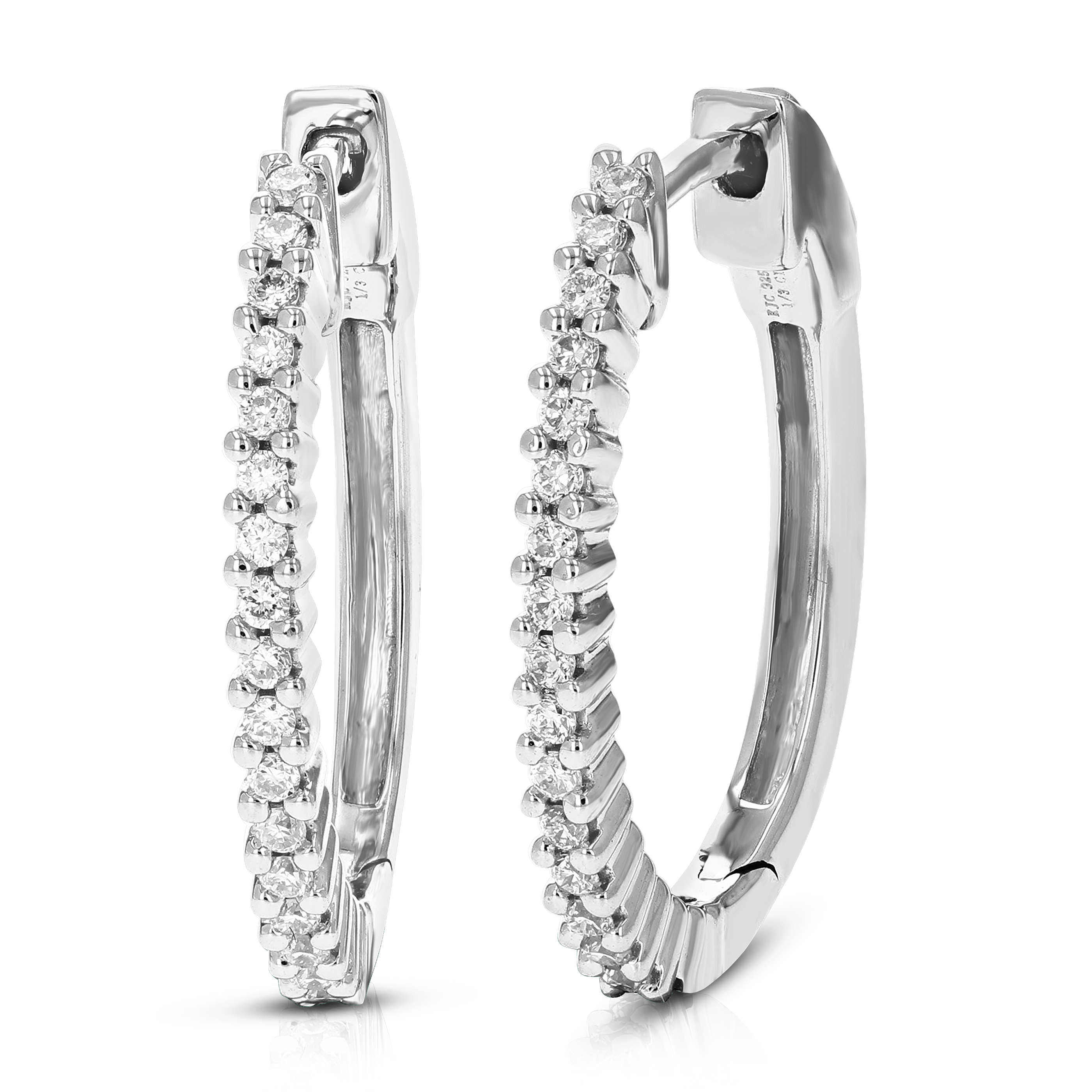 1/4 CTTW Diamond Hoop Earrings for Women, Round Lab Grown Diamond