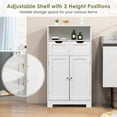 thumbnail image 5 of CZMJY Bathroom Storage Cabinet, Freestanding Bathroom Cabinet Organizer with Open Shelf, 2 Adjustable Drawers & 2 Doors, Wooden Floor Cabinet for Bathroom, Living Room, Entryway (White), 5 of 10
