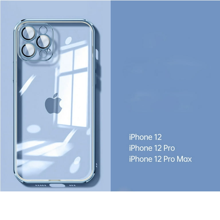For Iphone 12 Pro Max Case Clear, Not Yellowing Phone Case For Iphone 12 Pro  Max (6.7 Inch) With Slim Cover Protection Shockproof Bumper, Blue Patch