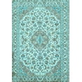 thumbnail image 1 of Ahgly Company Indoor Rectangle Medallion Light Blue Traditional Area Rugs, 2' x 5', 1 of 4