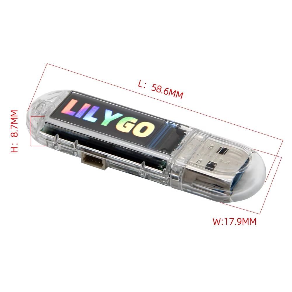 LILYGO T-Dongle-S3 ESP32-S3 Development Board with Screen Dongle 0.96" ST7735 LCD – WiFi, Bluetooth 5.0, MicroPython, 16MB Flash, TF Card Slot