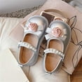 thumbnail image 5 of Jinhomg Toddler/Little Girls' Flowers Ballerina Flat Ballerina Flat Shoes Mary Jane PU Dress Shoes Wedding School Party Shoes Silver 32, 5 of 10
