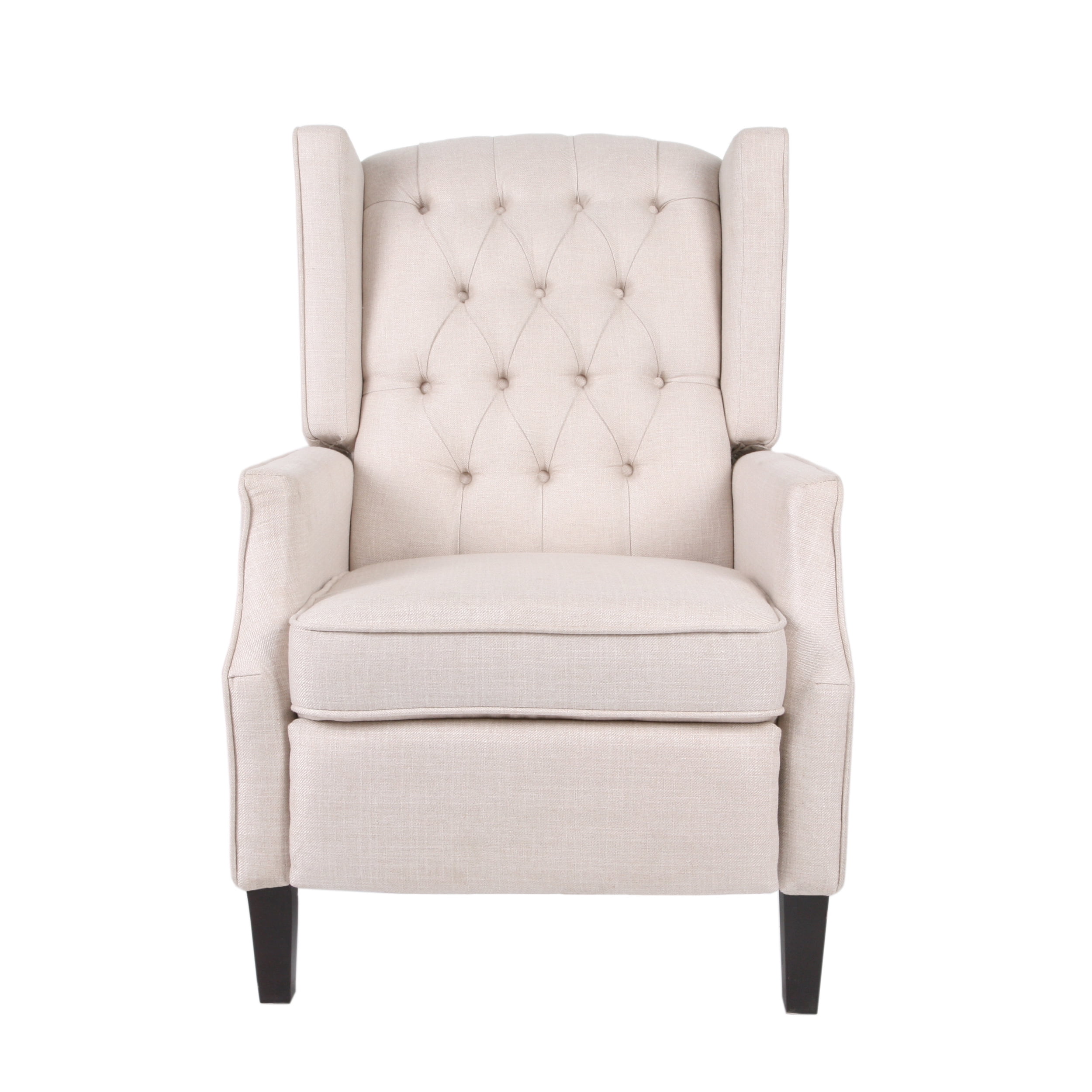 Noble House Zakyiah Standard Fabric Wingback Recliner, Beige
