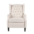 thumbnail image 6 of GDF Studio Westcott Contemporary Fabric Tufted Wingback Pushback Recliner, Light Beige Tweed and Dark Brown, 6 of 6