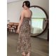 thumbnail image 3 of Conjunto de falda de leopardo para mujer, Top sin mangas con hombros descubiertos, falda Midi a la cadera, ropa de calle elegante para verano, 2024, 3 of 5