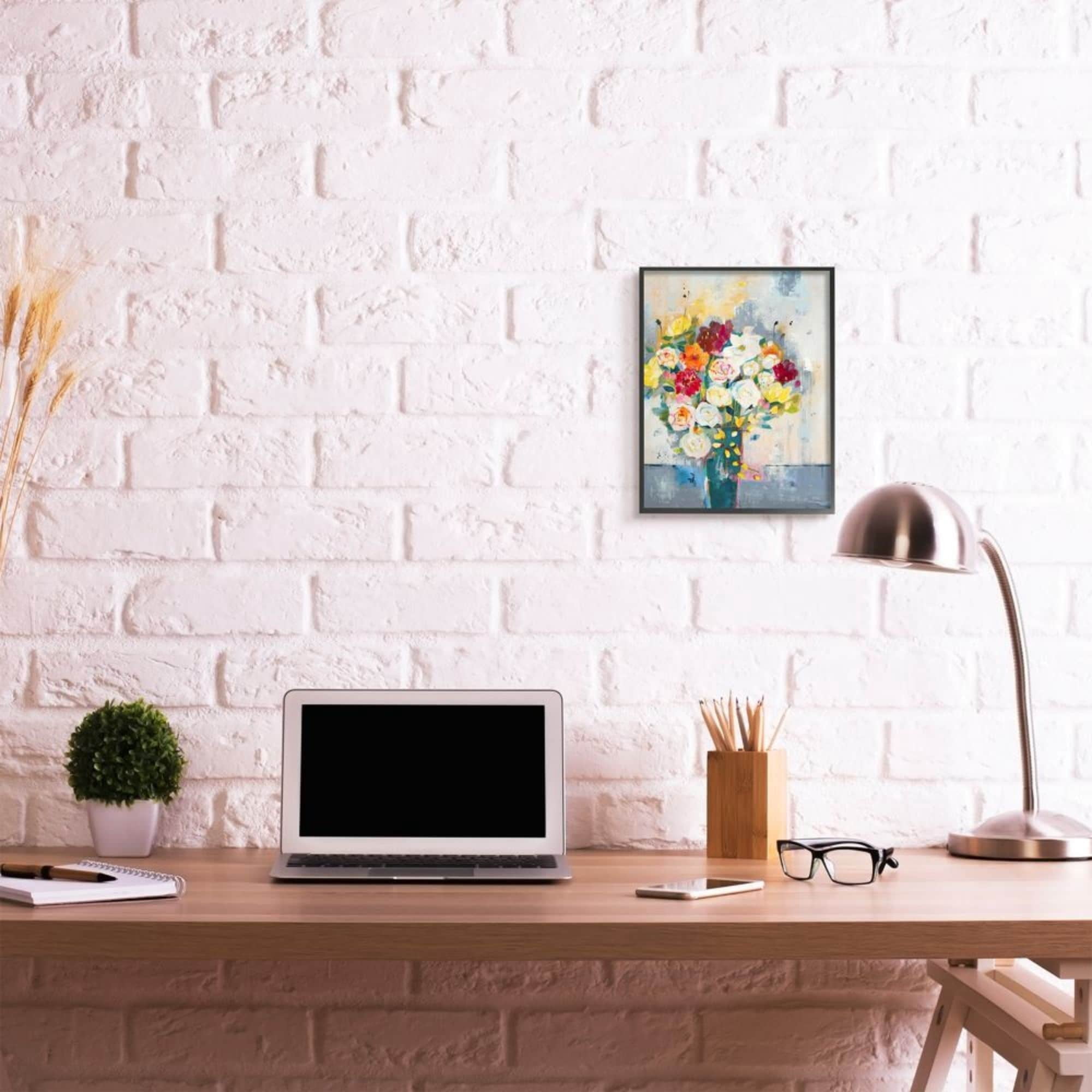 Stupell Industries Roses and Daisies Colorful Abstract Spring Bouquet Design by Third and Wall
