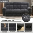 thumbnail image 4 of Aukfa 3-Piece Recliner Sofa Set - 89" 3 Seat Recliner w/ Flip Backrest Cupholder, Home Theater Seating, Gray, 4 of 9
