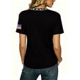 thumbnail image 6 of Fabrcox 1776-2026 USA 250th Anniversary Shirt Flag Print V Neck T Shirts for Women Short Sleeve Independence Day Freedom Patriotic Womens 4th of July Tops Black L, 6 of 6