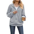 thumbnail image 2 of Wevis Women's Full Zip Hooded Jacket Long Sleeve Loose Casual Outerwear With Pockets, 2 of 6