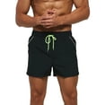 thumbnail image 1 of Innerwin Mens Swimsuit High Waist Boardshorts Drawstring Quick Dry Swimwear Solid Color Swimming Pool Black 3XL, 1 of 4