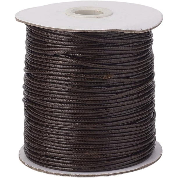 Cordón de cera marrón para abalorios, 175 yardas, 1,5 mm, hilo de macramé encerado de poliéster, redondo, suave, trenzado, para pulseras, cordones de cuero.
