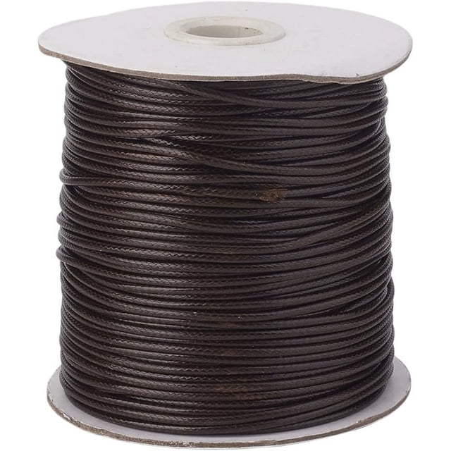 175 Yards 1.5MM Brown Wax Beading Cord Polyester Waxed Macrame Thread Round Smooth Soft Lanyard Rope Braid Bracelet String Leather Cords for Jewelry Making Necklace Decorations Crafts Supply