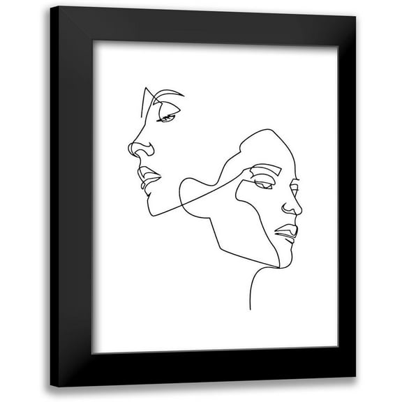BRAUN Studio 12x14 Black Modern Framed Museum Art Print Titled - Visages