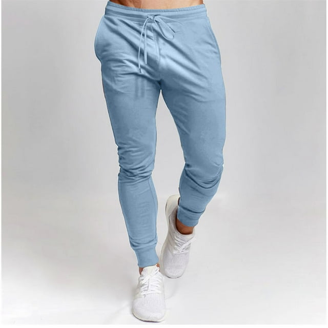 AherBiu Sweatpants For Men Fleece Lined Drawstring Elastic Waisted Joggers With Pockets Running Gym Workout Trousers
