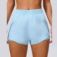 thumbnail image 4 of Running Shorts for Women,Quick Dry Athletic Sports Shorts Workout Gym Shorts with Zip Pocket Light Blue S, 4 of 7