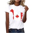 thumbnail image 1 of Tops de Cuello Redondo para las Mujeres Nuevo Suéter de Manga Corta, Camiseta de Poliéster Impresa Casual, 1 of 3