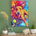 thumbnail image 2 of Pharaoh Hound Dog Stretched Canvas Size 8x12 Tennis Canvas – Cute Pharaoh Hound Canvas Wall Art of Puppy Playing Tennis, Perfect for Dog and Sports Fans, 2 of 5