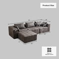 thumbnail image 3 of Oak and Birch 110” Wide 4-Seater Ergonomic Modular Couch, Compressed No-Assembly Sectional Sofa with Chaise & Bed-Style Layouts, Charcoal, 3 of 7