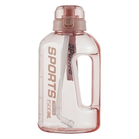 

1500/2200ml Ergonomic Handgrip Large Capacity Sport Water Kettle One-Key Opening Transparent Soft Straw Sport Water Bottle for Indoor outdoor