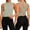 1—Grey, variant on Womens Workout Cropped Tank Tops Cut out Crossing Backless Design Crew Neck Sleeveless Running Yoga Active T Shirts Soft Comfy Breathable Solid Color Basic Tees 1—Blue XXL