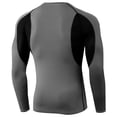 thumbnail image 2 of Sinleey Men's Compression Long Sleeve Workout Shirt Quick Dry Gym Bodybuilding Running Sports T-Shirt Gray&Black S, 2 of 6