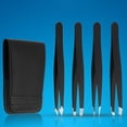 thumbnail image 4 of 4 piezas de acero inoxidable Yuyangstore pinza para cejas inclinada plana Negro, 4 of 8