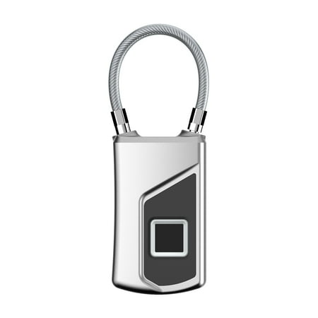 Smart Fingerprint Padlock LED Safe USB Charging Rechargeable Waterproof Door Lock Home Security