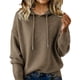 thumbnail image 1 of Suéteres de mezcla de Cachemira for mujer, sudaderas con capucha de lana suave con cuello redondo, jersey de punto acogedor con cordón for Otoño e Invierno 2026, 1 of 3