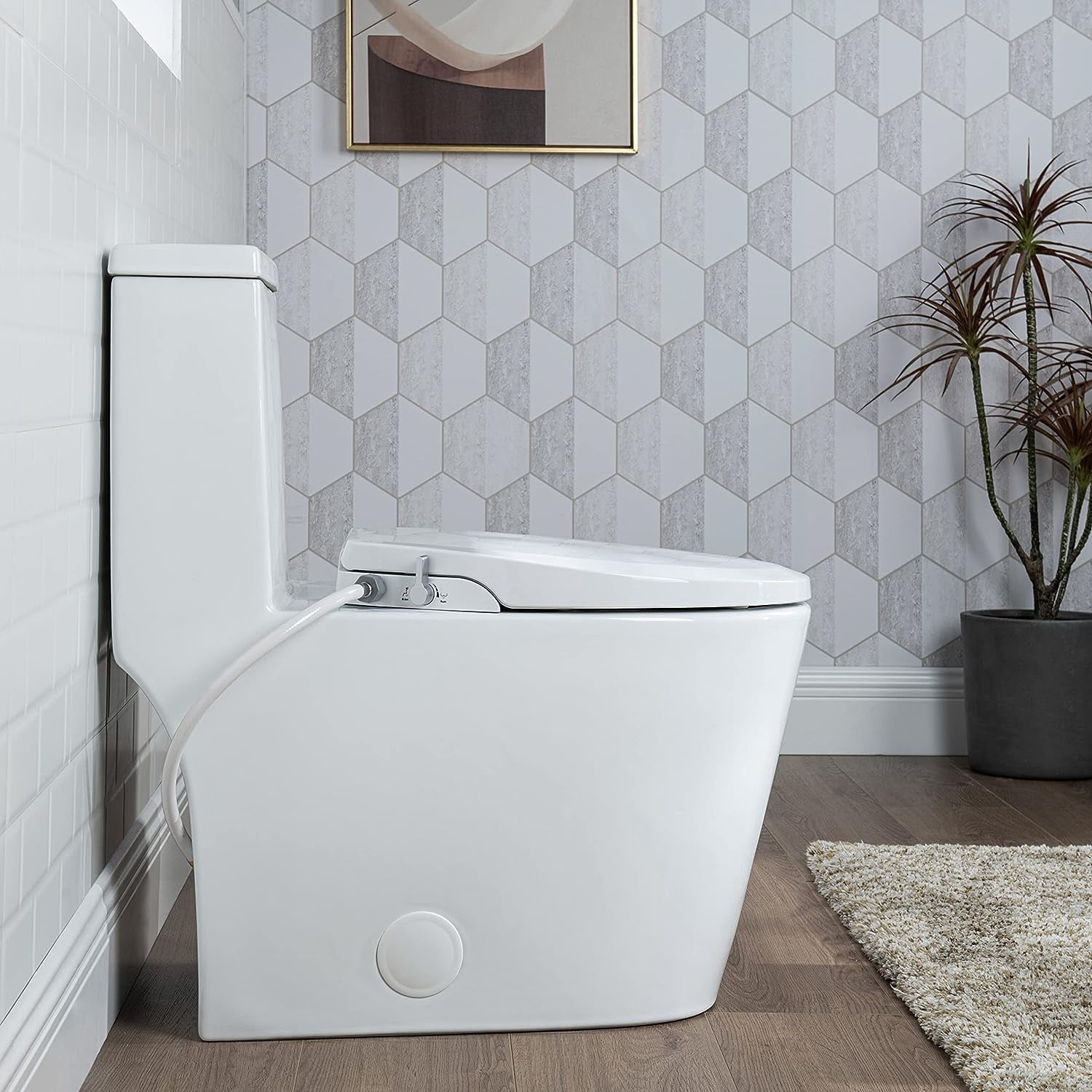Casta Diva Non-Electric Bidet Seat, Elongated Toilet Seat with Bidet, Bidet Attachment for Toilets, Self-cleaning Dual Nozzles, Soft Close (Elongated, Non-Electric)