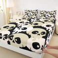 thumbnail image 4 of Castle Fairy Kawaii Halloween Skull Bed Sheets 4-Piece,Gothic Theme Graffiti Splash Full Size Sheets,Beige Black,1 Fitted Sheet,1 Flat Sheet and 2 Pillowcases, 4 of 6