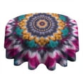 thumbnail image 4 of Colorful Rainbow Tie Dye Spiral Pattern Round Tablecloth 60"x60",Wrinkle Wipeable Table Cloth for Kitchen Dining Room Picnic Patio Party, 4 of 6