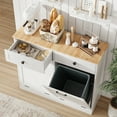 thumbnail image 3 of Vabches Kitchen Dual Tilt Out Trash Cabinet , Wood 10 Gal Garbage Cans Holder Drawers, White (Without Trash Bin), 3 of 9