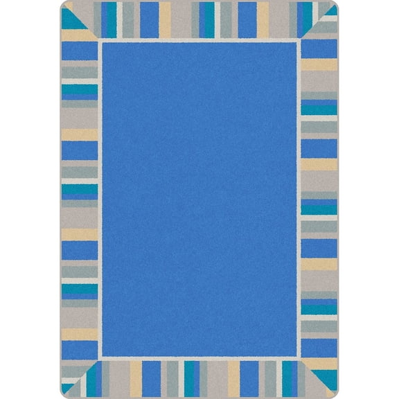 Joy Carpets Kid Essentials Off the Cuff 3'10" x 5'4" Area Rug in Color Light Blue