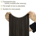 thumbnail image 5 of MY-LADY Invisible Wire Hair Extensions Adjustable Size Synthetic Hair Hairpieces for Women Long Straight Heat Resistant Fiber No Clip 20inch dark brown&ash blonde, 5 of 8