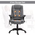 thumbnail image 3 of Adjustable Grey Massage Office Chair - Ergonomic Recliner with 130° Tilt | Home & Executive Desk Chair with Linen Fabric & 6-Point Massage Functionality, 3 of 7