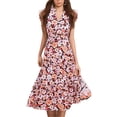 thumbnail image 1 of Ovzne Robes d'Été pour Femmes 2025 Robe pour Femme Robe à Imprimé Floral Décontractée à Manches Courtes Col Ras du Cou Robe Décontractée Fluide à Étages Maxi Robe de Plage Robe pour Femmes Imprimée Liquidation, 1 of 4