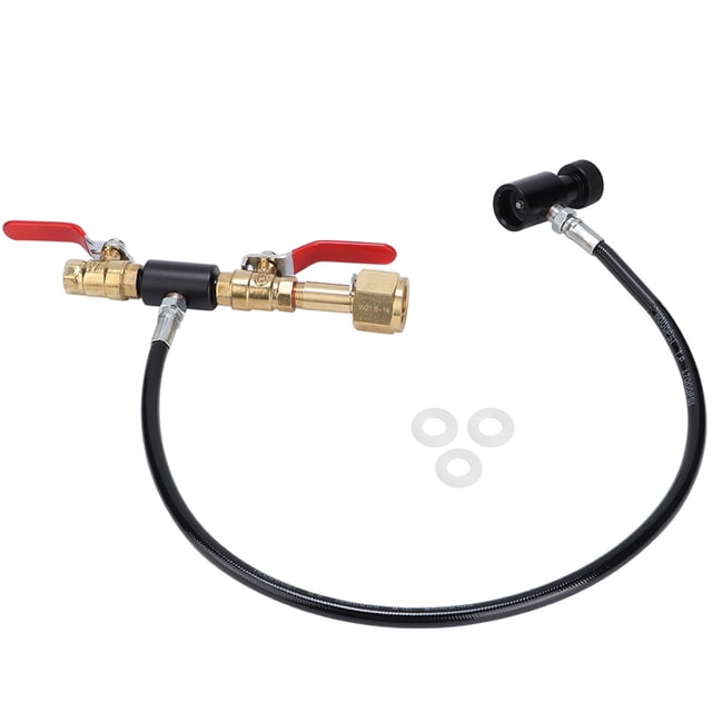Adaptador de recarga de cilindro de CO2 con manguera de 24 pulgadas para llenado de refresco, rosca W21.8-14