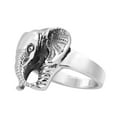 thumbnail image 2 of Majestic Elephant Head Sterling Silver Ring for Female Anniversary Size-7, 2 of 5